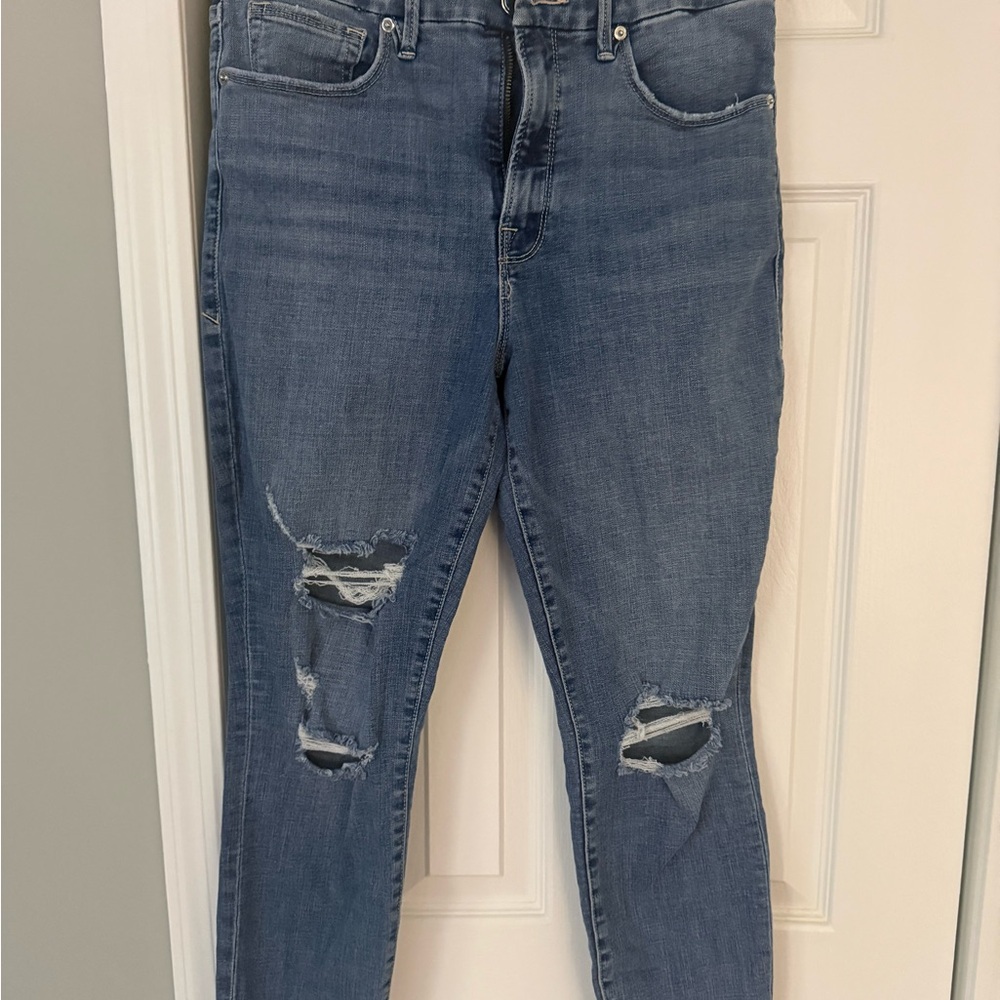 Good American Distressed Denim Skinny Jeans